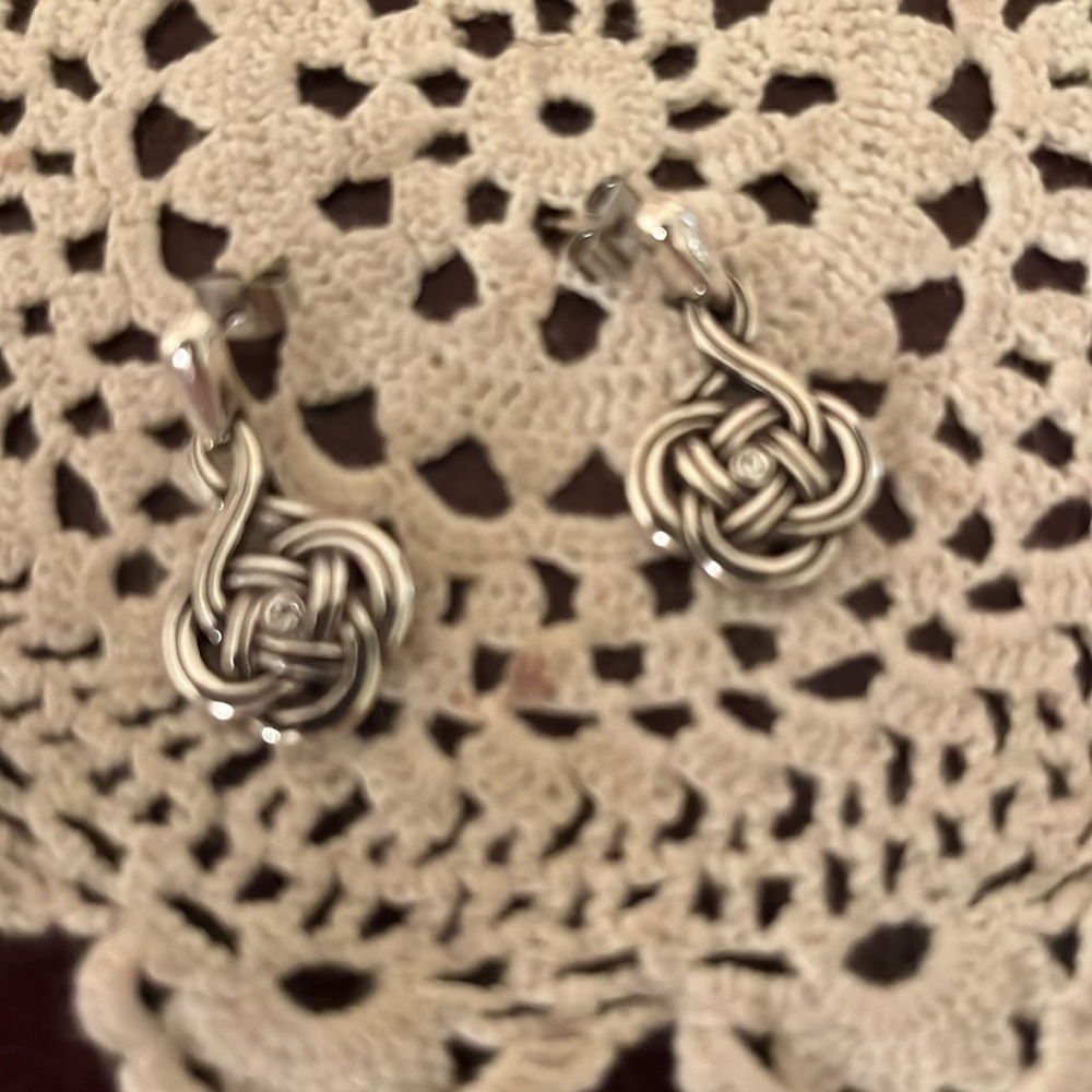 Brighton Celtic knot dangle earrings silver plated